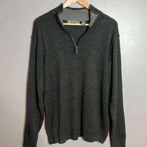 Oscar De La Renta gray 1/4 zip pullover sweater size large